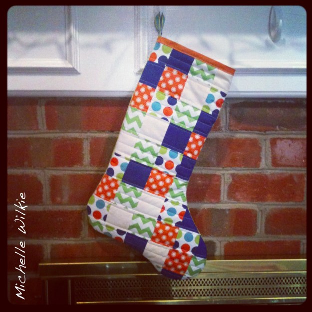 BlueGreenOrangeChristmasStocking