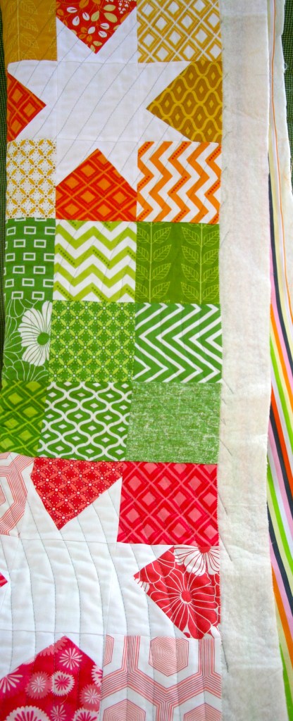 Simply Stars Quilt  Front partially quilted