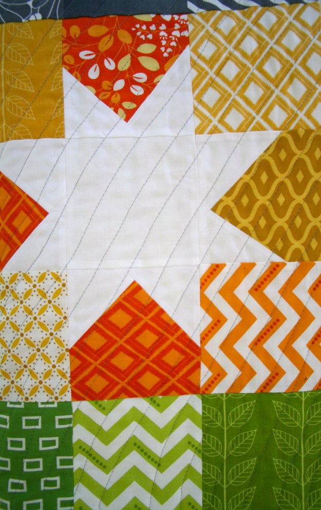 Quilting Close-up Orange Star